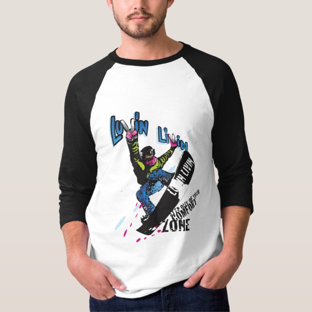 Utslagsplats för sleeve för Luvin Livin snöBoarder Tee Shirt (Framsida)