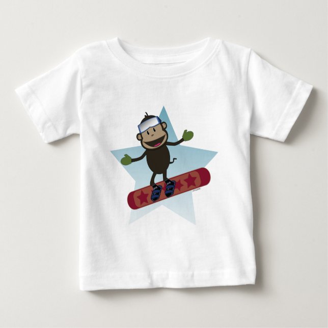 Utslagsplats för Snowboardapaspädbarn Tee (Framsida)