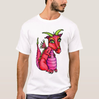 Utslagsplats för vintage för röd babydrake gullig t shirt