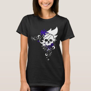 Utslagsplats för vitGrungeskalle (lilor) Tee Shirt