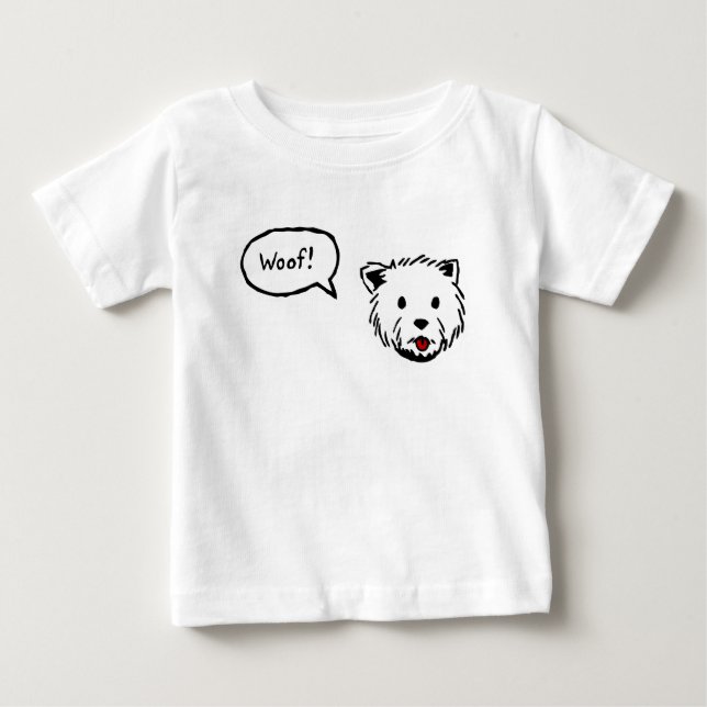 Utslagsplats för Westie Woofbaby Tee Shirt (Framsida)
