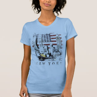 Utslagsplats med New York Skyscrape över stars och T Shirt