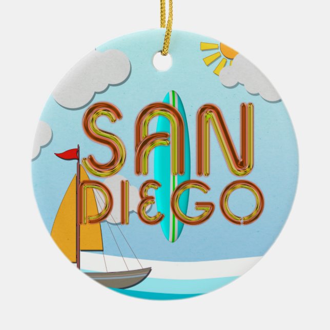 UTSLAGSPLATS San Diego Julgransprydnad Keramik (Framsidan)