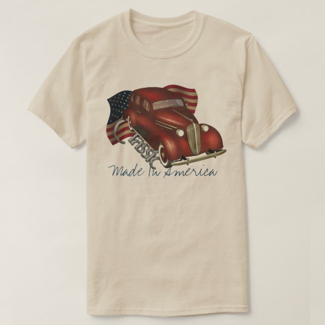 Utslagsplatser för amerikanklassikerbil t-shirt (Design framsida)