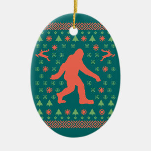 Utslagsplatser för Bigfoot helgdagtröja Julgransprydnad Keramik