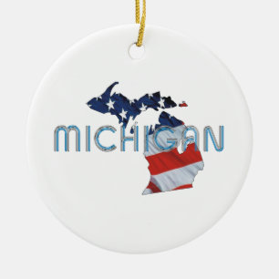 UTSLAGSPLATSMichigan patriot Julgransprydnad Keramik