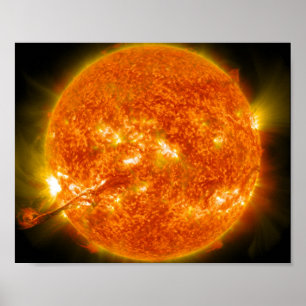 Utsläpp av solstrålning eller koronal massa på Sol Poster