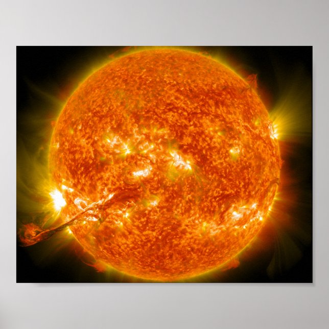 Utsläpp av solstrålning eller koronal massa på Sol Poster (Framsidan)
