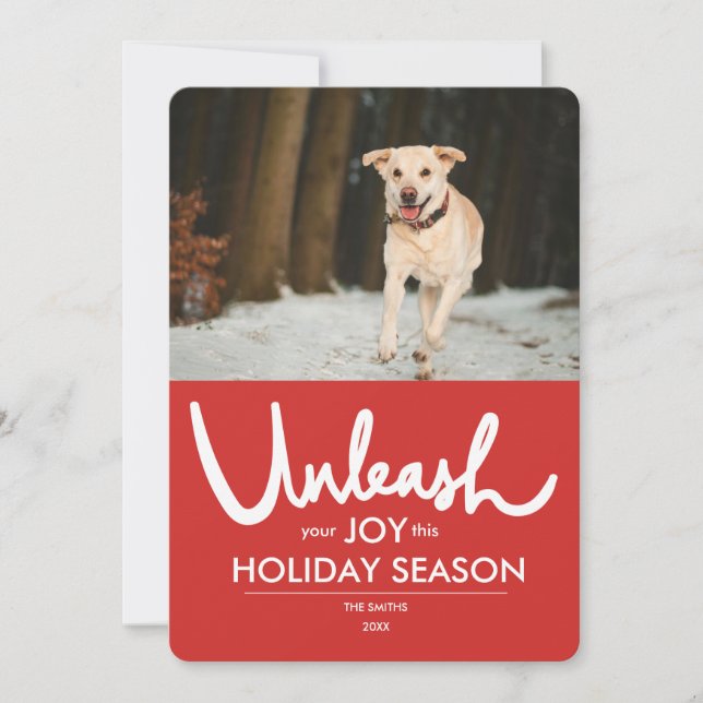 Utsläpp | Rolig hund fotoHelgdag Julkort (Framsida)