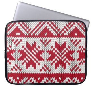 Utsläppt Julafton mönster i rött och vitt Laptop Sleeve