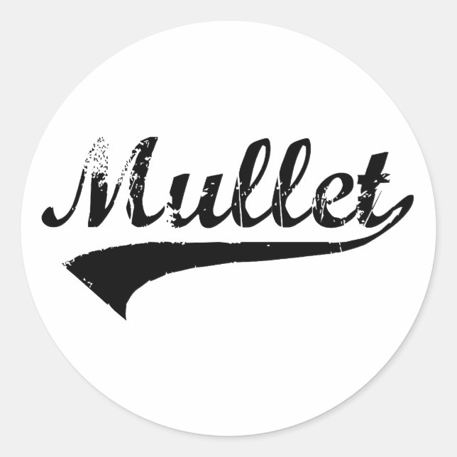 Utsliten Mullet Runt Klistermärke (Framsida)