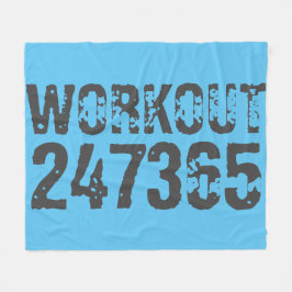 Utsliten och skrapad text Workout 247365 blue Fleecefilt