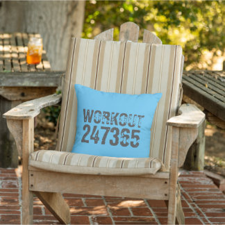 Utsliten och skrapad text Workout 247365 blue Kudde