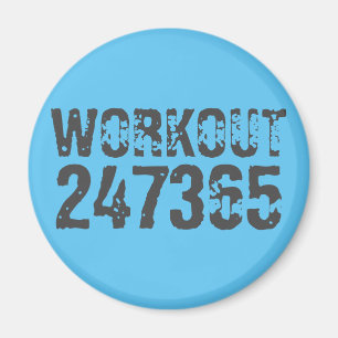 Utsliten och skrapad text Workout 247365 blue Magnet