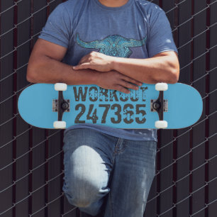 Utsliten och skrapad text Workout 247365 blue Mini Skateboard Bräda 18,5 Cm