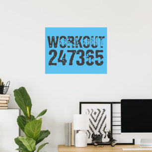 Utsliten och skrapad text Workout 247365 blue Poster