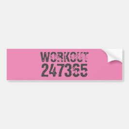 Utsliten och skrapad text Workout 247365 rosa Bildekal