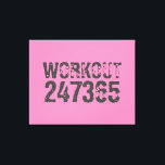 Utsliten och skrapad text Workout 247365 rosa Canvastryck<br><div class="desc">Utsliten och repeterad text Workout 247365 in grått färg med rosa bakgrund. Perfekt för alla som lyfter,  tränar,  bodybuilding och går på gymmet.</div>