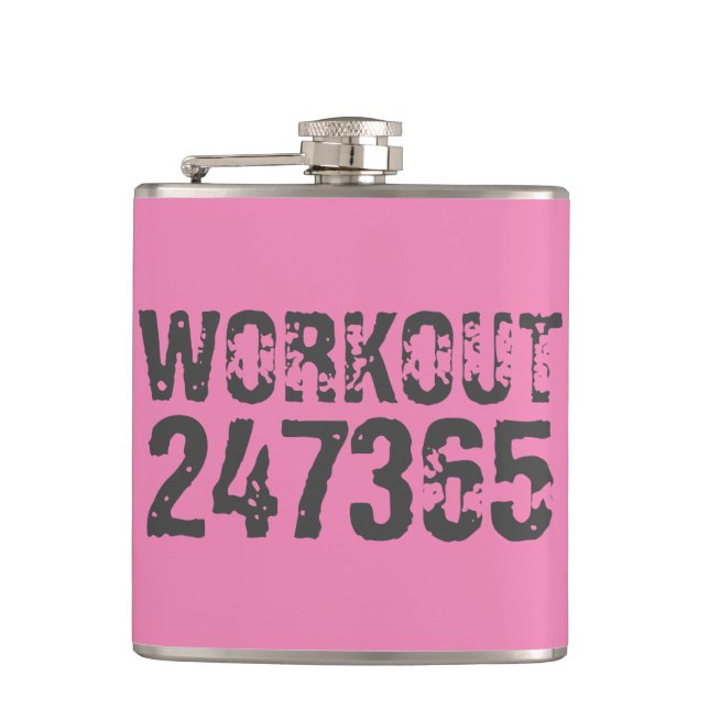 Utsliten och skrapad text Workout 247365 rosa Fickplunta (Framsidan)