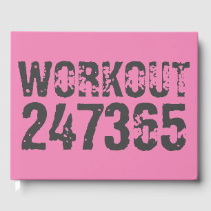 Utsliten och skrapad text Workout 247365 rosa Gästböcker