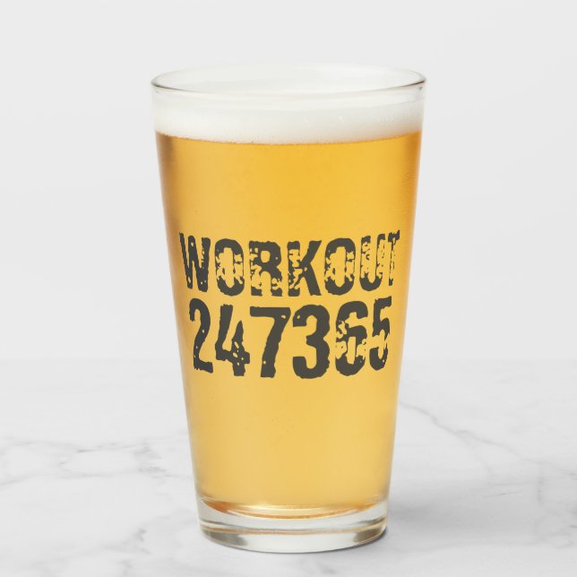 Utsliten och skrapad text Workout 247365 rosa Glaskopp (Framsida fylld)