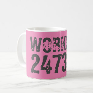 Utsliten och skrapad text Workout 247365 rosa Kaffemugg