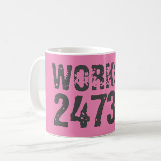 Utsliten och skrapad text Workout 247365 rosa Kaffemugg