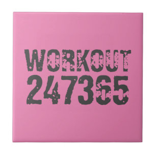 Utsliten och skrapad text Workout 247365 rosa Kakelplatta