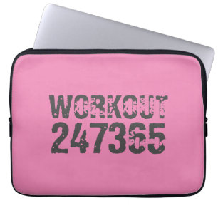 Utsliten och skrapad text Workout 247365 rosa Laptop Fodral