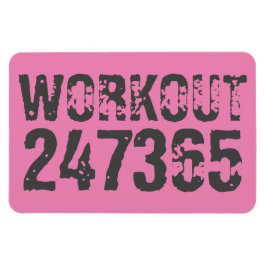 Utsliten och skrapad text Workout 247365 rosa Magnet