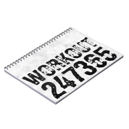 Utsliten och skrapad text Workout 247365 rustic Anteckningsbok