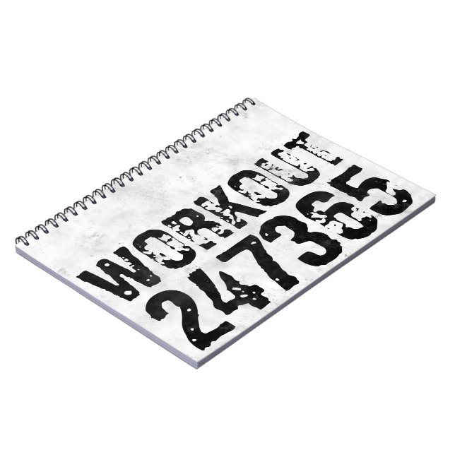 Utsliten och skrapad text Workout 247365 rustic Anteckningsbok (Vänstra Sidan)