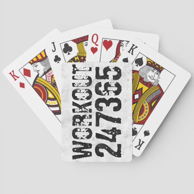 Utsliten och skrapad text Workout 247365 rustic Casinokort (Baksidan)