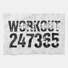 Utsliten och skrapad text Workout 247365 rustic Kökshandduk