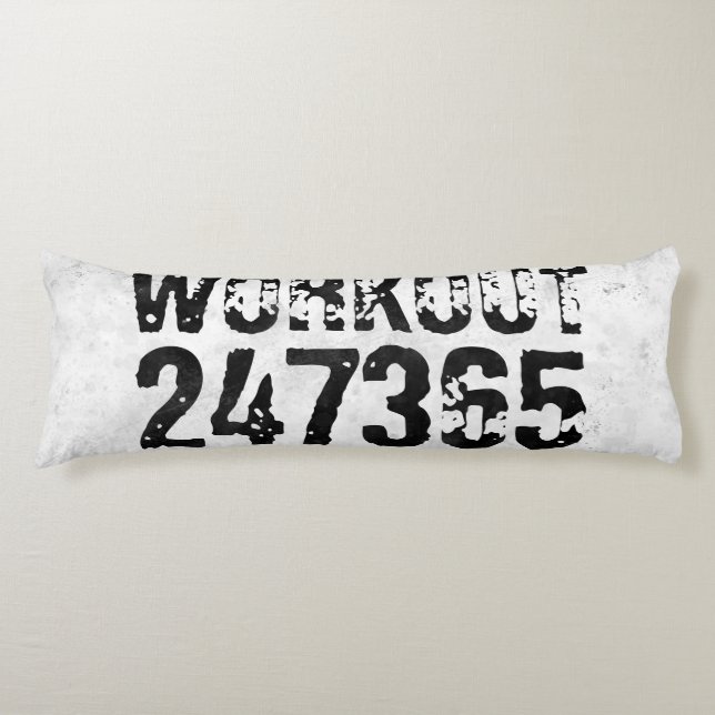 Utsliten och skrapad text Workout 247365 rustic Kroppskudde (Framsidan)
