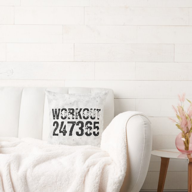 Utsliten och skrapad text Workout 247365 rustic Kudde (Soffa)