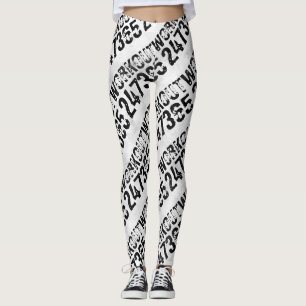 Utsliten och skrapad text Workout 247365 rustic Leggings