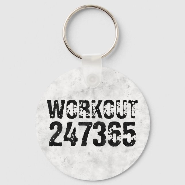 Utsliten och skrapad text Workout 247365 rustic Nyckelring (Framsida)
