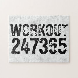 Utsliten och skrapad text Workout 247365 rustic Pussel