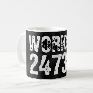 Utsliten och skrapad text Workout 247365-vintage Kaffemugg