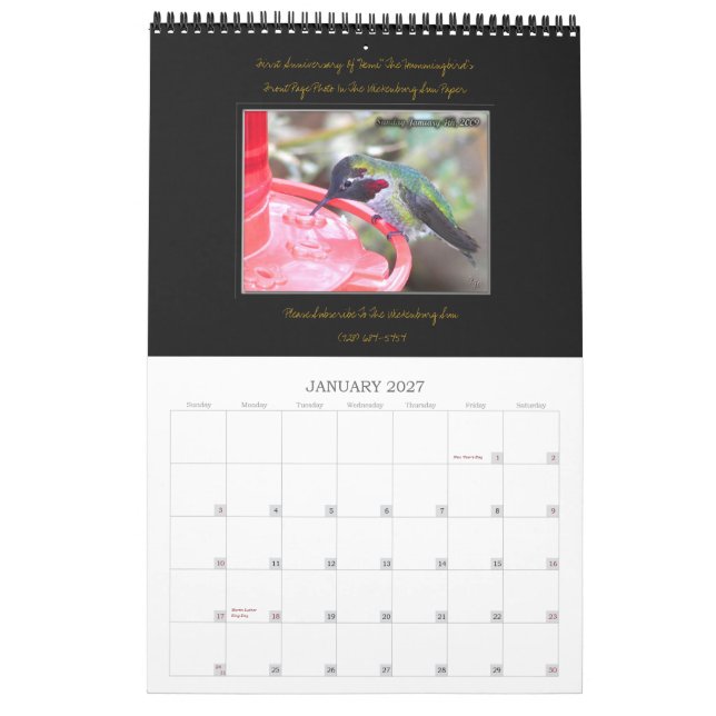 Utslitet vid Zazzle. ~Special Order~ Kalender (Jan 2027)