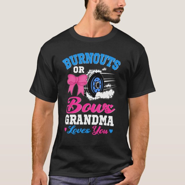 Utslitna eller rosetter Mormor älskar dig Könsbest T Shirt (Framsida)