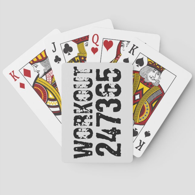 Utslitna och repeterade texter Workout 247365 svar Casinokort (Baksidan)