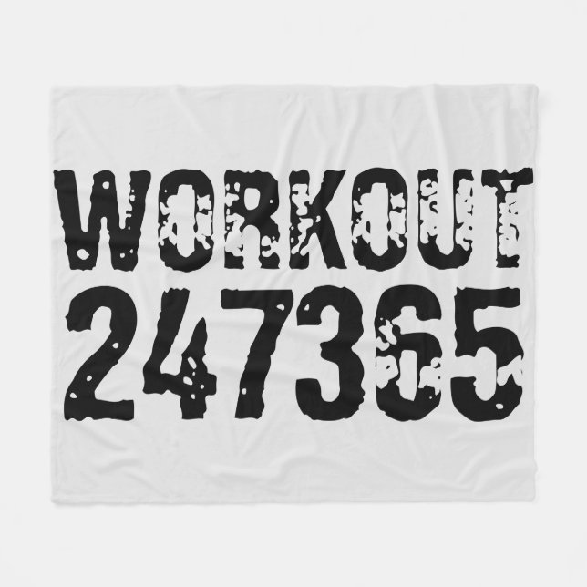 Utslitna och repeterade texter Workout 247365 svar Fleecefilt (Framsidan (Horisontell))