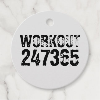 Utslitna och repeterade texter Workout 247365 svar Gåvor Etiketter