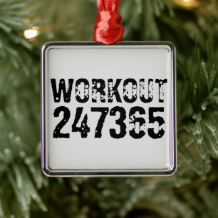 Utslitna och repeterade texter Workout 247365 svar Julgransprydnad Metall