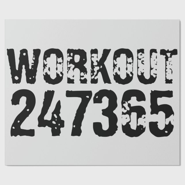Utslitna och repeterade texter Workout 247365 svar Presentpapper (Platt)