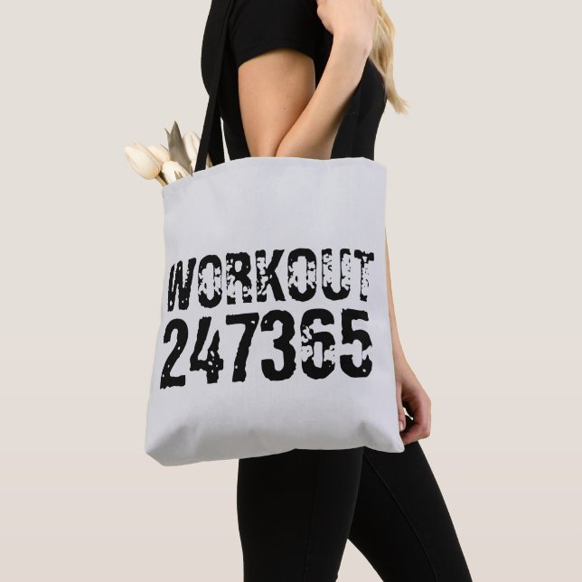 Utslitna och repeterade texter Workout 247365 svar Tygkasse (Närbild)