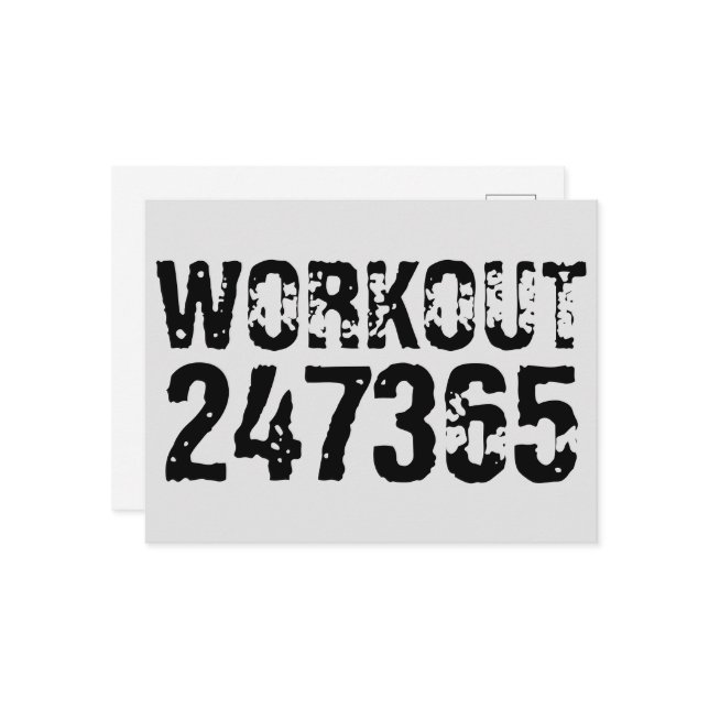 Utslitna och repeterade texter Workout 247365 svar Vykort (Fram/Back In Situ)