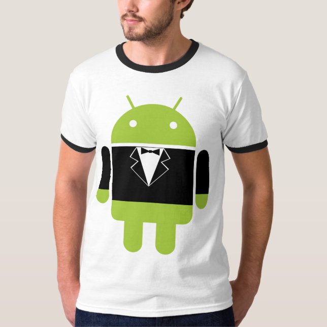 Utsmyckad Android Tee Shirt (Framsida)